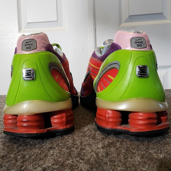 Nike Shox Go Multicolor Red Green Purple Running Shoes Sz 8.5 No Insoles *RARE* - Picture 7 of 16